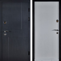 Вхідні двері РУБІЖ Еліс ПВХ 58 Антрацит/Мило ПВХ 05 Біле дерево