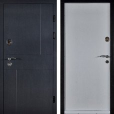 Вхідні двері РУБІЖ Еліс ПВХ 58 Антрацит/Мило ПВХ 05 Біле дерево