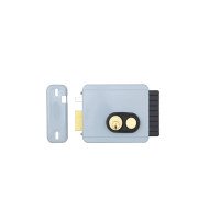 Замок електромеханічний VIRO V97 8972.0794.2 BS50 / 80мм L 12VAC NC CYL-3KEY GATE накладний, з кнопкою, внутрішнього відкривання GREY
